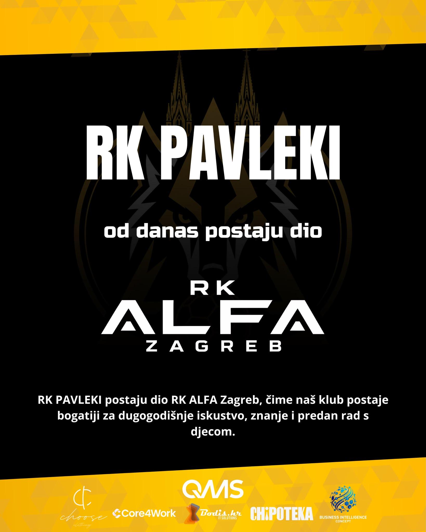 RK Pavleki postaju dio RK Alfa Zagreb